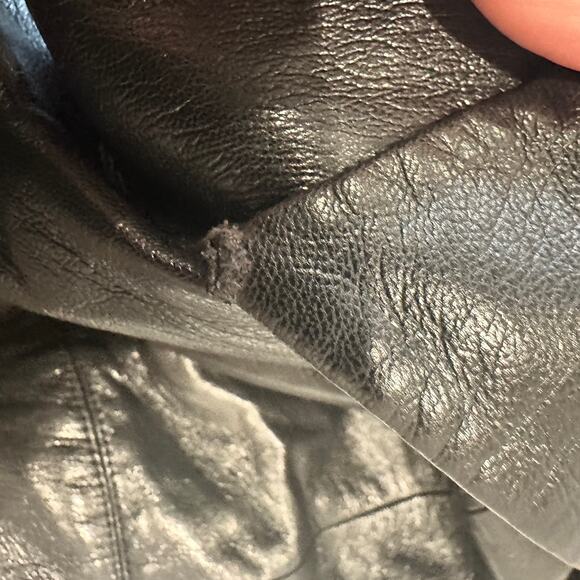 Nanushka Black Faux Leather Moto Jacket MEDIUM Cropped Oversized Designer $625 - Picture 15 of 15